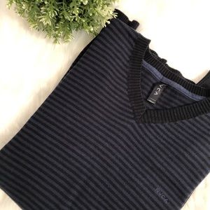 RVCA Mens Striped V-Neck Sweater